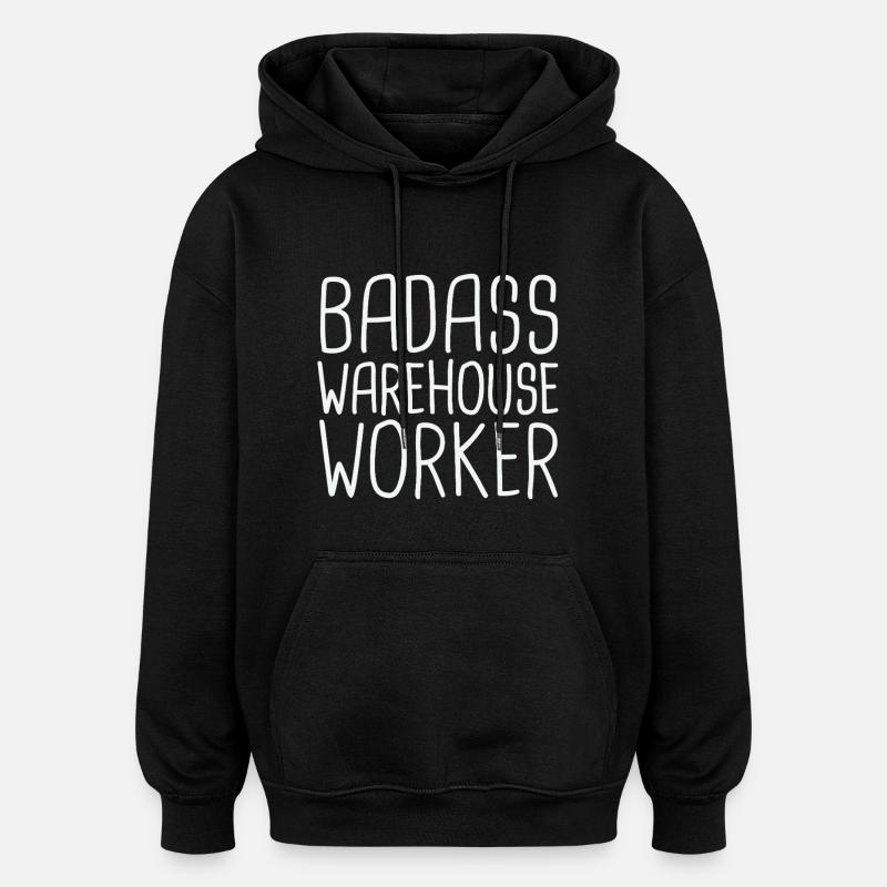 Employé d’entrepôt Badass - Sweat à capuche oversize unisexe - noir