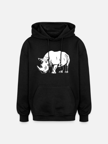 Rhino - Oversized Unisex Hoodie - black