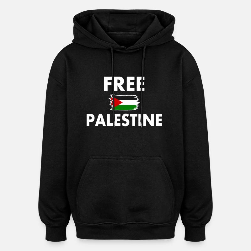 Free palestine - Sweat à capuche oversize unisexe - noir