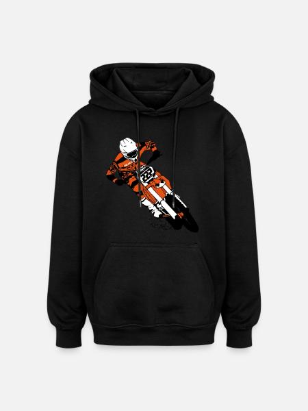 Moto Cross - motocross - Bluza z kapturem oversize typu unisex - czarny
