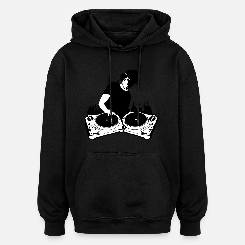 DJ turntables - Oversized Unisex Hoodie - black