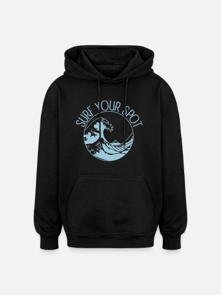 Surf Your Spot - Sweat à capuche oversize unisexe - noir