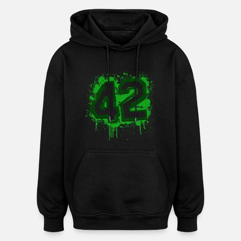Saint-Étienne 42 bigdirt - Sweat à capuche oversize unisexe - noir