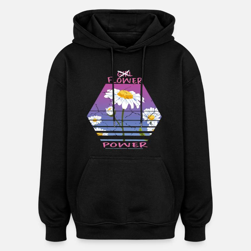 Tournesols - Sweat à capuche oversize unisexe - noir