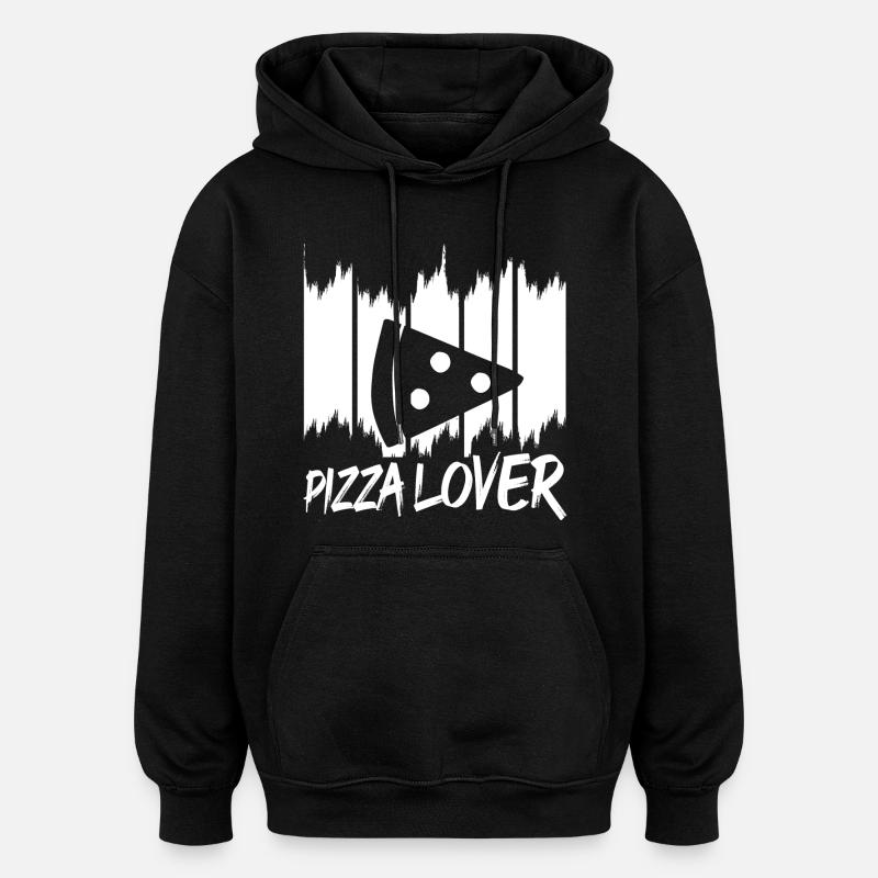 Drôle d’amateur de pizza - Sweat à capuche oversize unisexe - noir