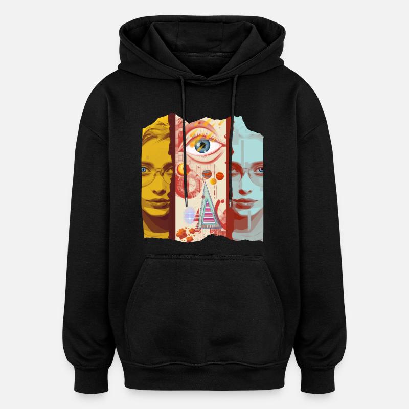 Modernes Kunstdesign - Oversized Unisex Hoodie - Schwarz