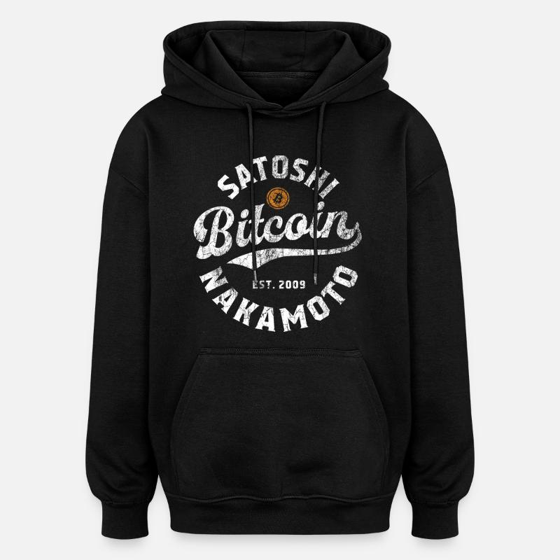 Bitcoin - Nous aimons les crypto-monnaies - Sweat à capuche oversize unisexe - noir