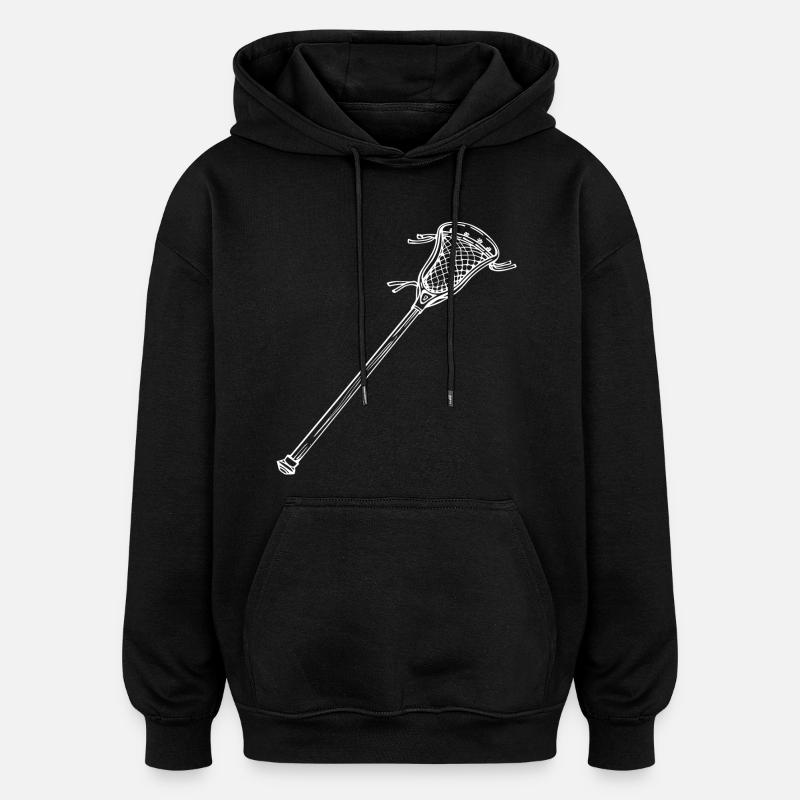 Dessin de batte de crosse - Sweat à capuche oversize unisexe - noir