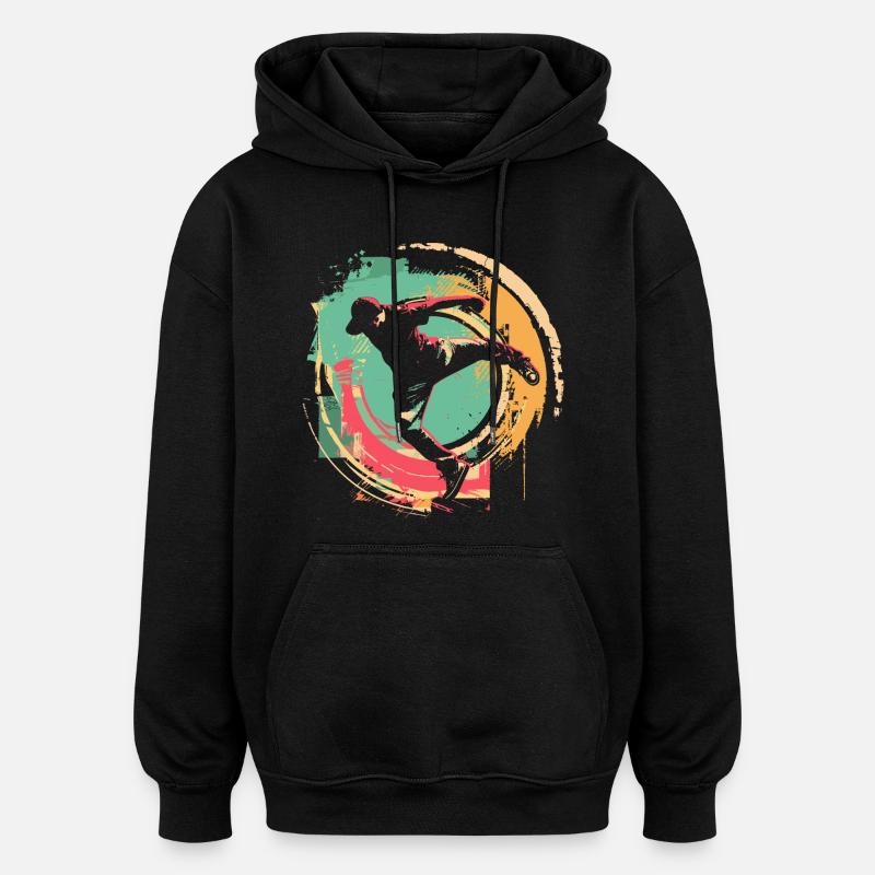 B-Boy à l’ancienne - Sweat à capuche oversize unisexe - noir