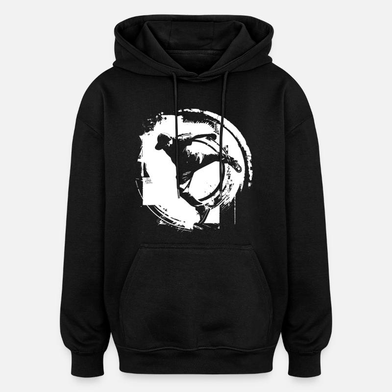 Breakdancer Zeichnung - Oversized Unisex Hoodie - Schwarz