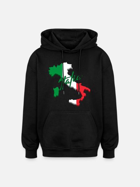 Flag of Italy, Italian pride - Oversized Unisex Hoodie - black