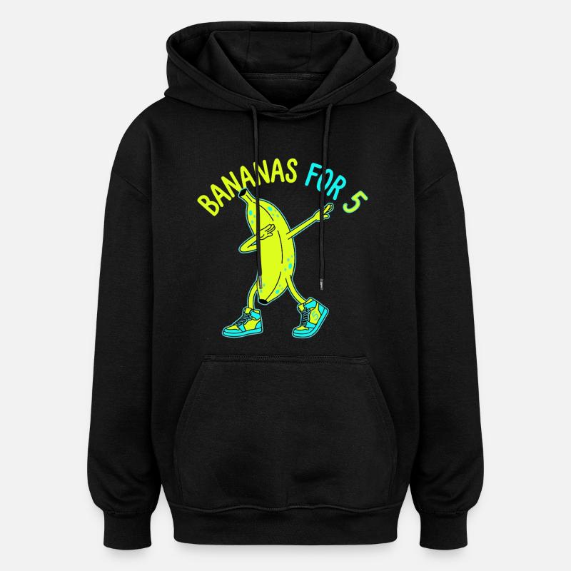 Bananes pour 5 Bananes à tamponner - Sweat à capuche oversize unisexe - noir