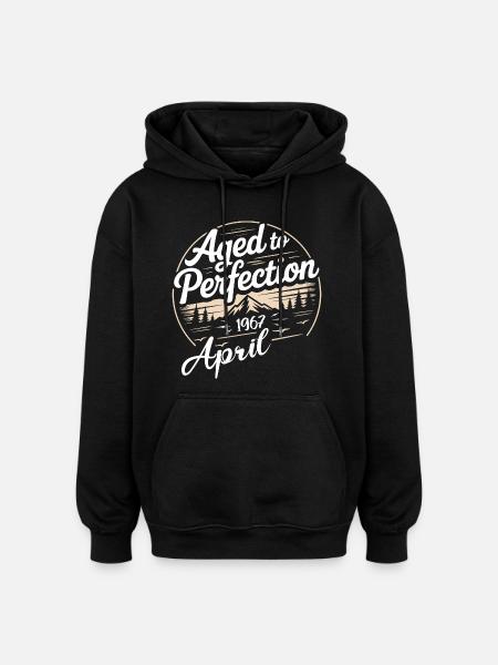 April 1967 birthday april 1967 - Oversized Unisex Hoodie - black