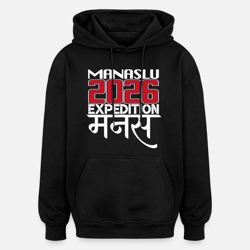 MANASLU - Sweat à capuche oversize unisexe - noir