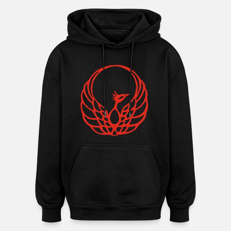 Red Phoenix - Oversized Unisex Hoodie - black