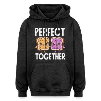 Look Partner Beurre de Cacahuète & Confiture Design - Sweat à capuche oversize unisexe - charbon - Devant - Noah (186cm)
