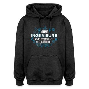 Ingenieur Philosophie - Oversized Unisex Hoodie - Anthrazit - Vorne - Noah (186cm)