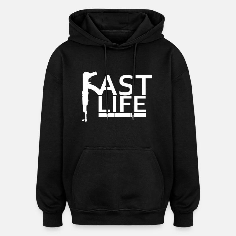 Vie rapide - Sweat à capuche oversize unisexe - noir