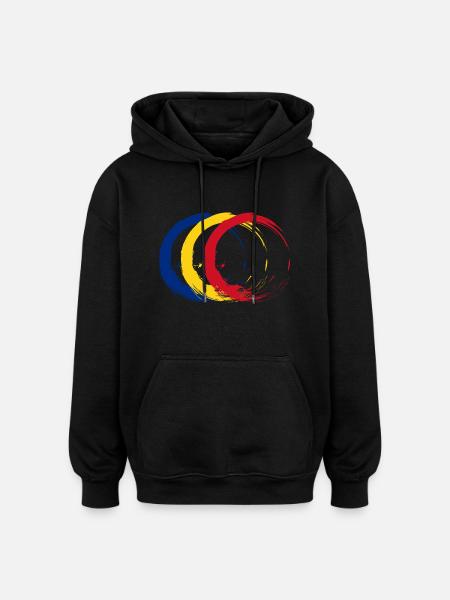 Flag of Romania - Oversized Unisex Hoodie - black