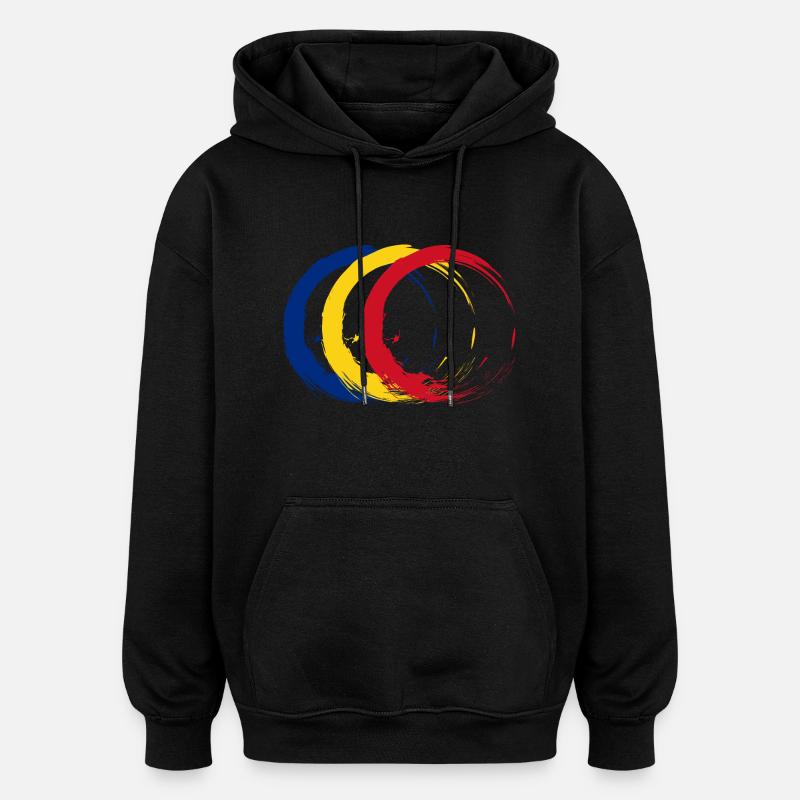 Drapeau de la Roumanie - Sweat à capuche oversize unisexe - noir