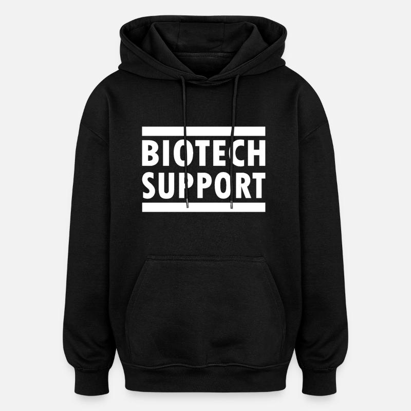 biotech support - Sweat à capuche oversize unisexe - noir
