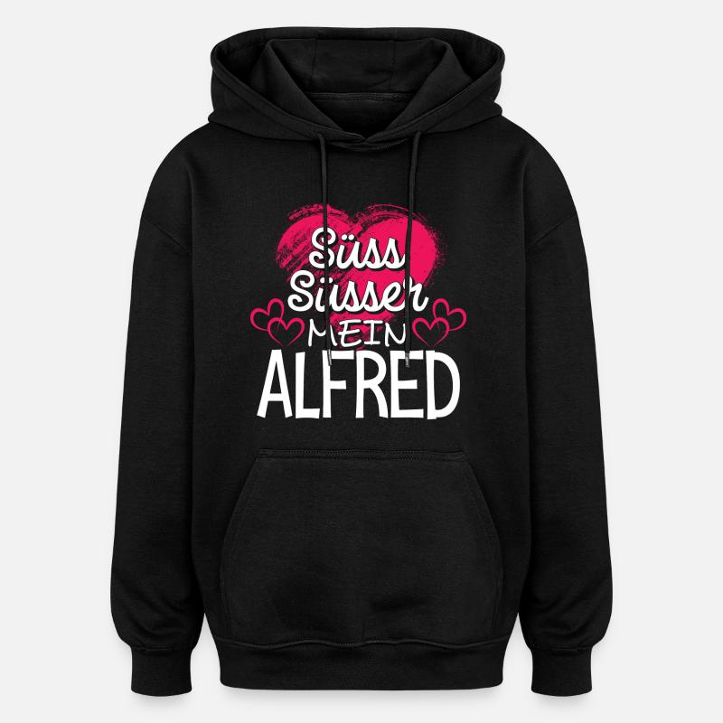 ALFRED - süss - Oversized Unisex Hoodie - Schwarz