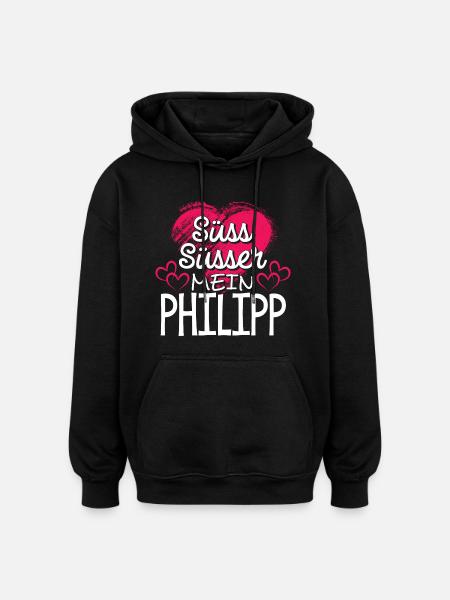 PHILIPP - süss - Oversized Unisex Hoodie - Schwarz