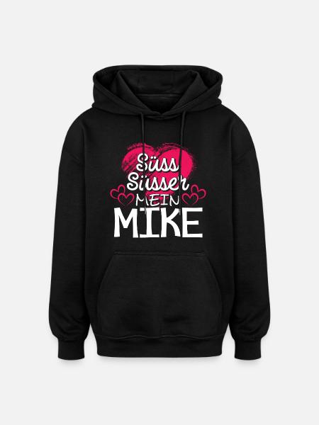 MIKE - süss - Oversized Unisex Hoodie - Schwarz
