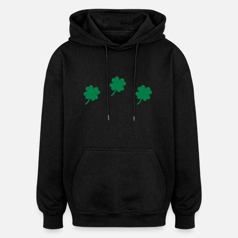 trèfle - Sweat à capuche oversize unisexe - noir
