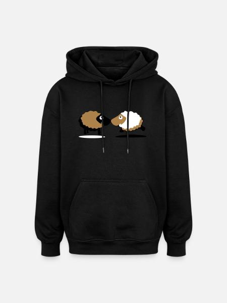 sheep - Sweat à capuche oversize unisexe - noir