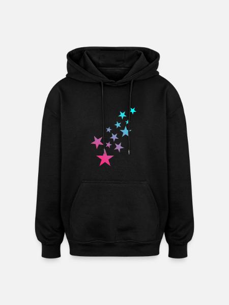 Star symbol asterisk pattern - Oversized Unisex Hoodie - black