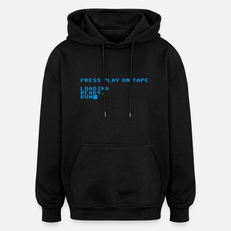 Press Play on Tape - Sweat à capuche oversize unisexe - noir