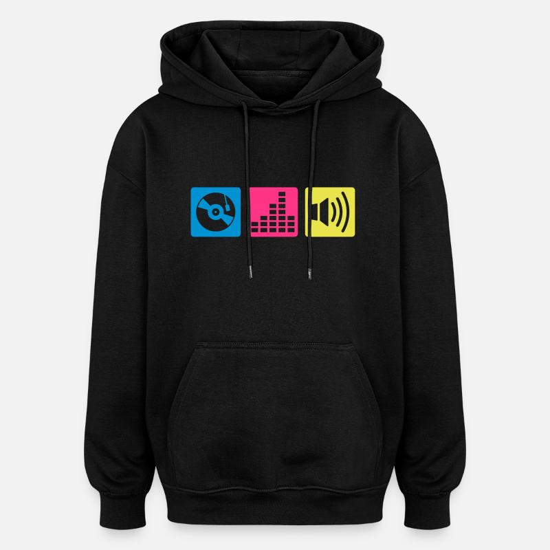 Musique - DJ - Sweat à capuche oversize unisexe - noir