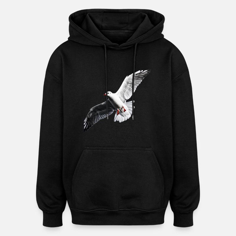 Mouette Shirt - Sweat à capuche oversize unisexe - noir
