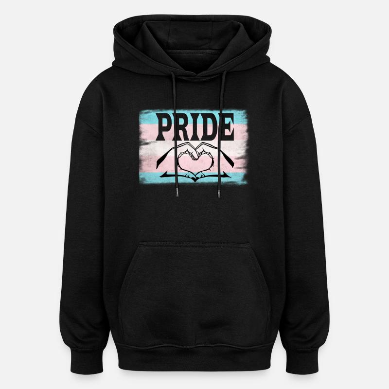 Pride transgenre - Sweat à capuche oversize unisexe - noir