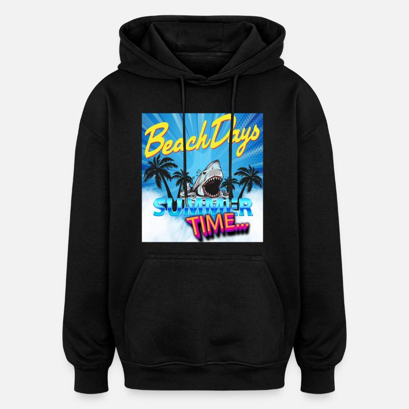 Heure d'été - Sweat à capuche oversize unisexe - noir