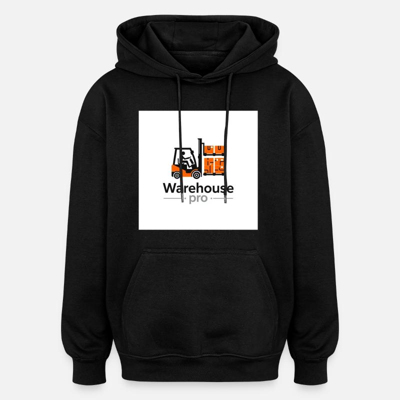 Warehouse Logo Forklift - Oversized Unisex Hoodie - black