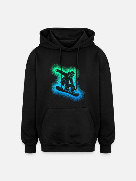 Snowboard Snowboarder Snowboarding - Oversized Unisex Hoodie - black