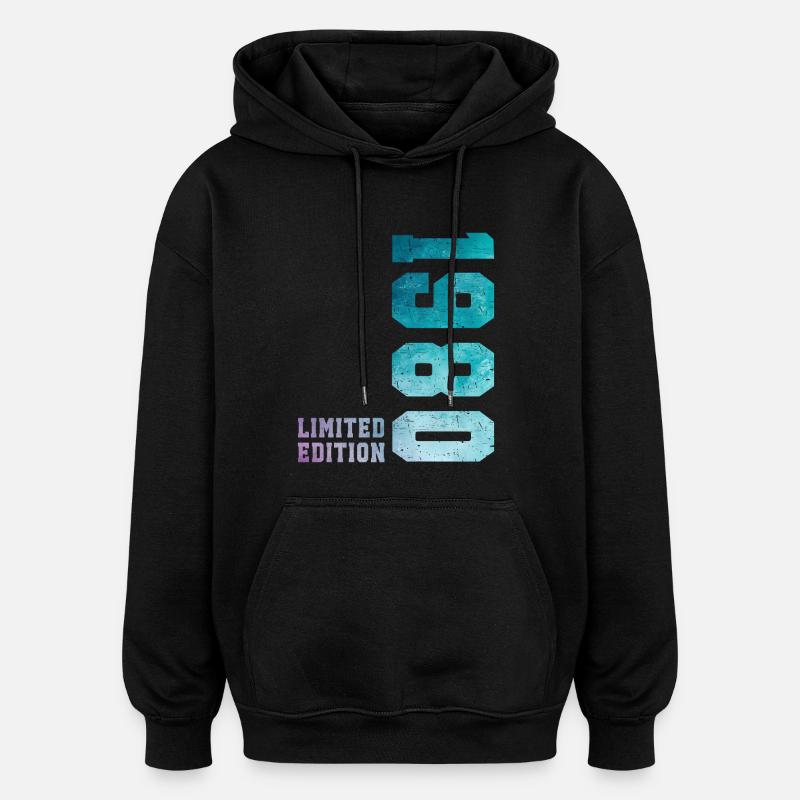 1980 Édition Limitée 46 ans anniversaire - Sweat à capuche oversize unisexe - noir
