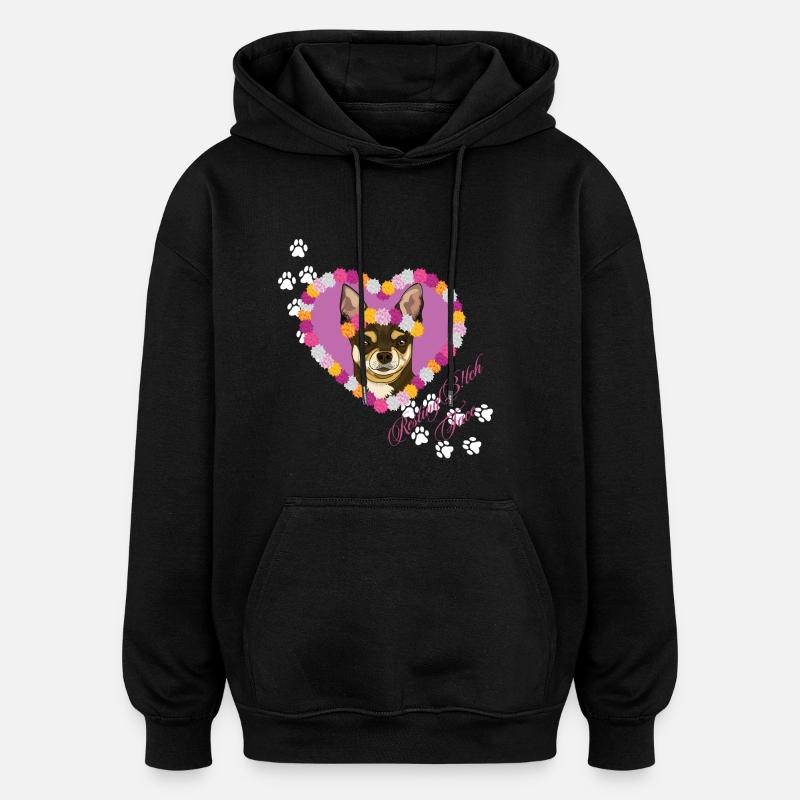 Ruhender Chihuahua mit dem Gesicht - Oversized Unisex Hoodie - Schwarz