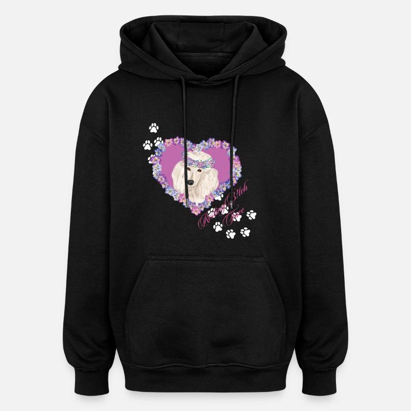 Caniche au visage de au repos - Sweat à capuche oversize unisexe - noir