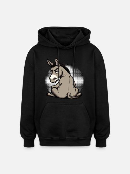 Esel Eselchen Eselhalter Muli Langohresel Muli - Oversized Unisex Hoodie - Schwarz
