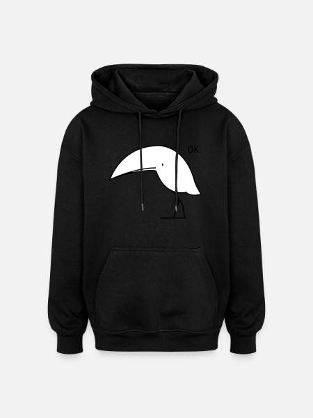 Funny ok bird - Oversized Unisex Hoodie - black
