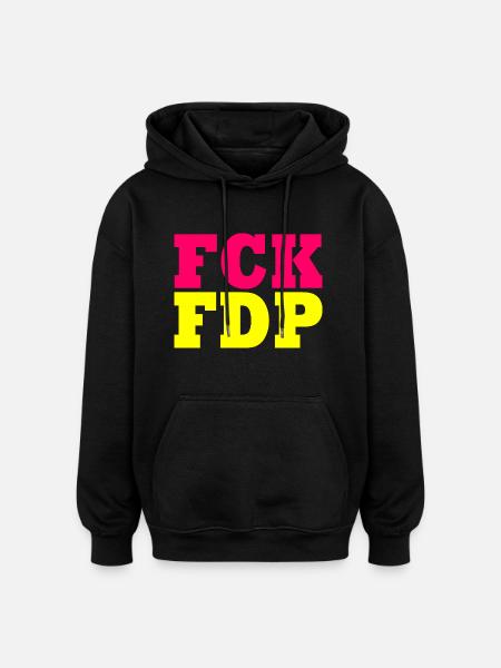 Fck fdp - Oversized Unisex Hoodie - Schwarz