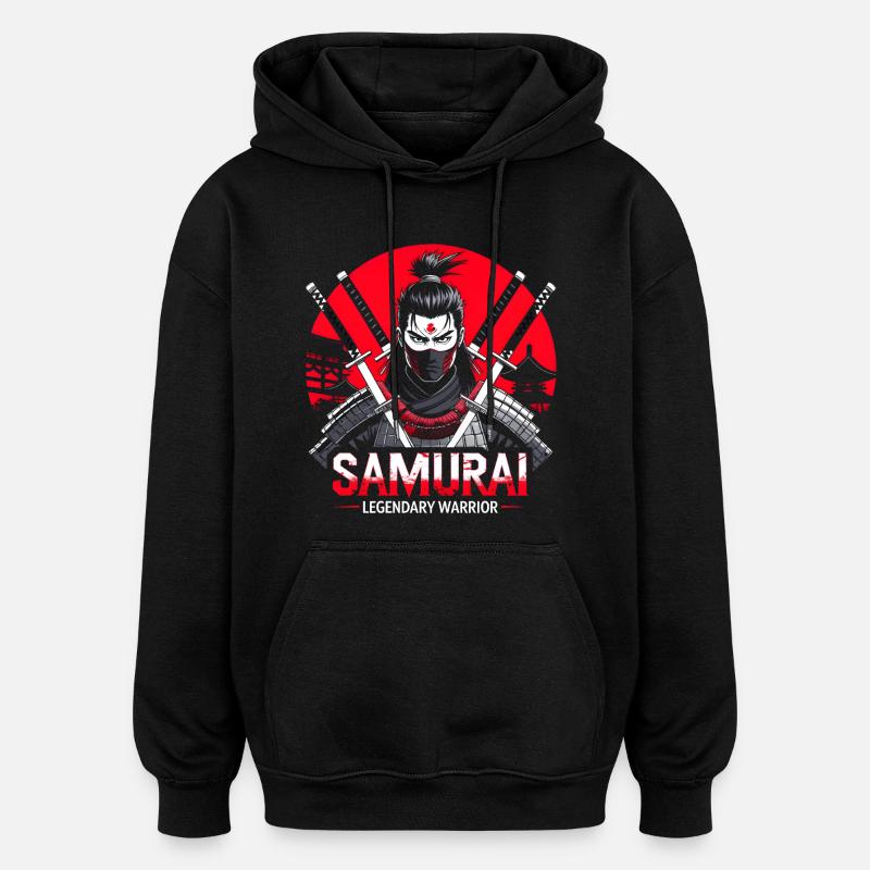 Guerrier samouraï - Sweat à capuche oversize unisexe - noir