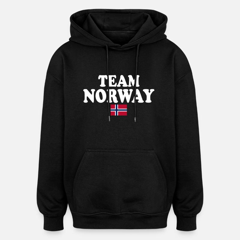 Team norway - Sweat à capuche oversize unisexe - noir
