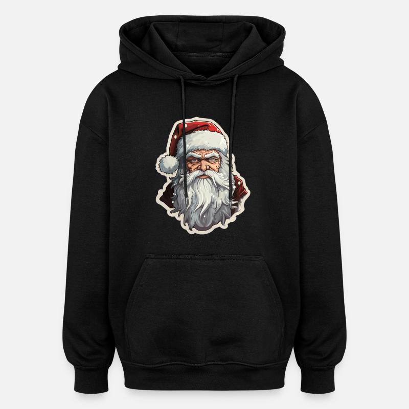 Père Noël - illustration - Sweat à capuche oversize unisexe - noir