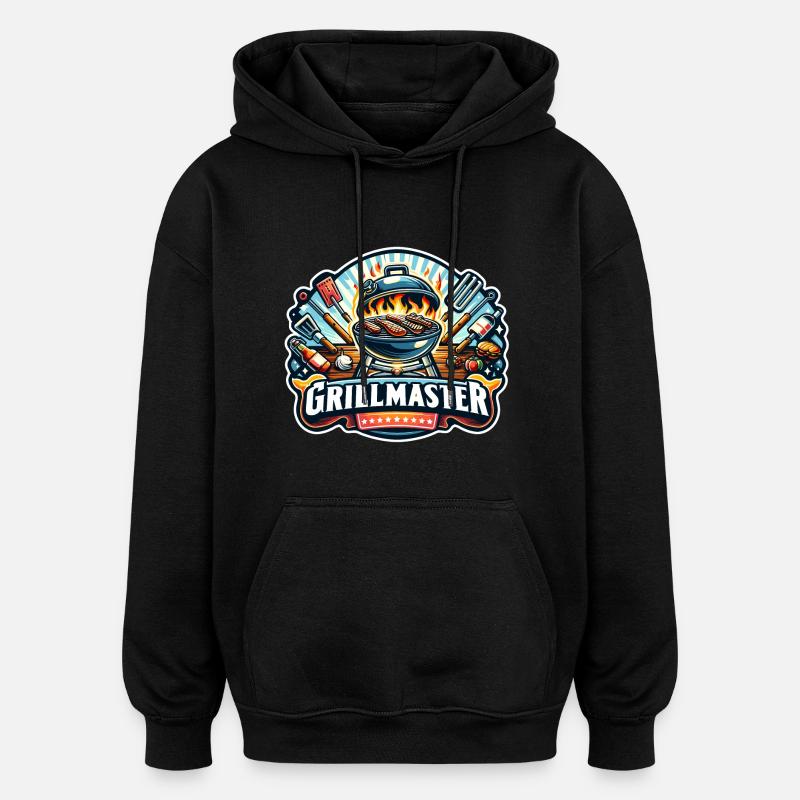 GrillMaster - Illustration de gril - Sweat à capuche oversize unisexe - noir