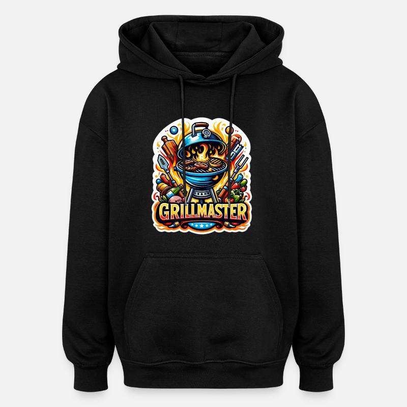 GrillMaster - Illustration de gril - Sweat à capuche oversize unisexe - noir