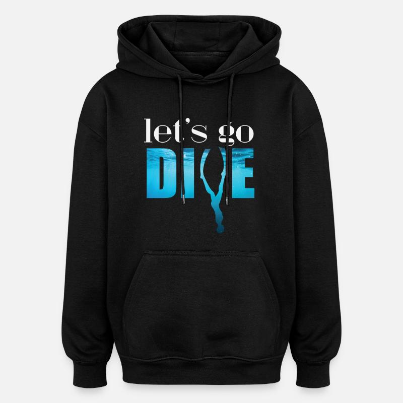 lass uns tauchen - Oversized Unisex Hoodie - Schwarz